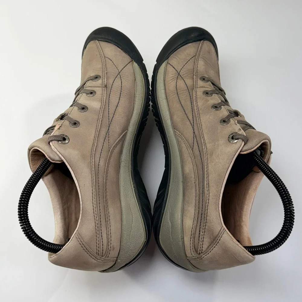 Keen Toyah Shoe Womens 9 Grey Brown Leather Walking Hiking Comfort Trail Outdoor